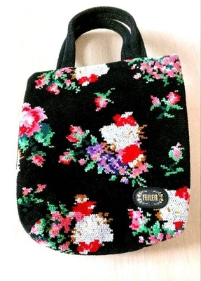 Borsa tote Hello Kitty, borsa a mano, usata, 8,7 x 5,2 pollici, 2 tasche interne - Immagine 1 di 4