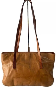 Falor Le Borse Italian Leather Shoulder Bag Croc Embossed Boho Italy Vintage - Picture 1 of 13