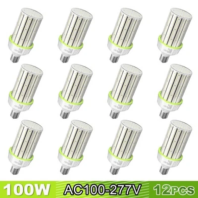 12Pack 100W LED Corn Light Bulb Replace 400W MH/HPS Warehouse Garage Light 6000K - Image 1 of 4