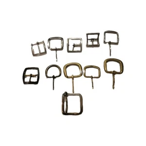9.8 ounces of belt buckles quantity 10 lot metal and brass included Assortment  - Picture 1 of 3