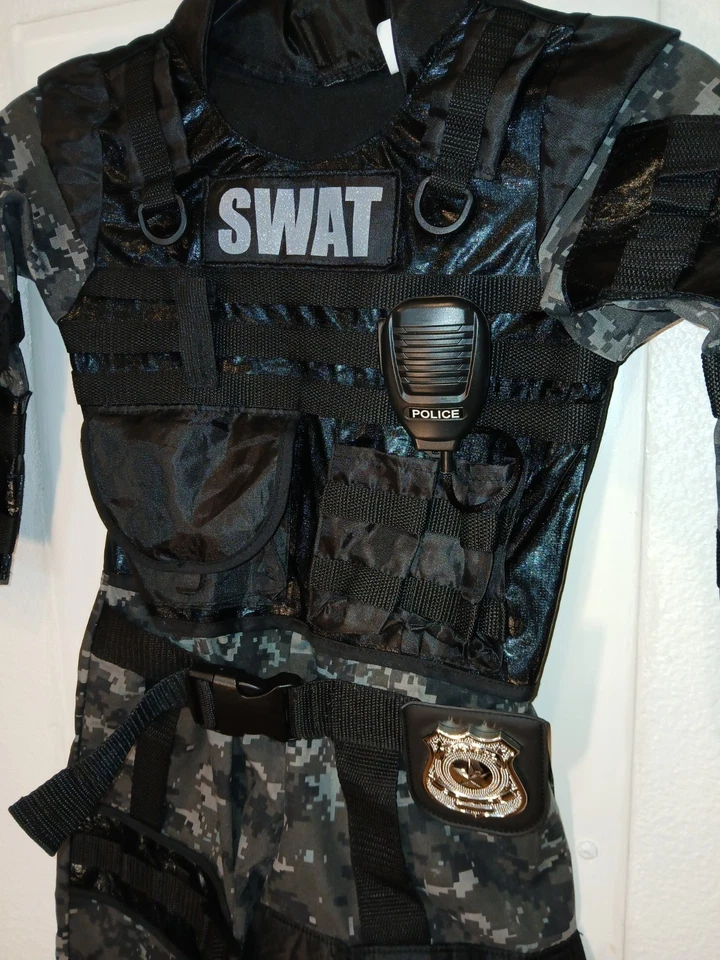 SWAT POLICE Halloween Jumpsuit Costume Kid Camo  - Image 1 of 4