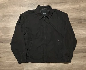 London Fog Harrington Jacket Men’s Size Large Black Full Zip Bomber - Picture 1 of 8