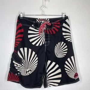 Pantalones Cortos De Colección Billabong Para Hombres W34 M Negro Rojo Andy Irons Estilo Sol Naciente - Imagen 1 de 15