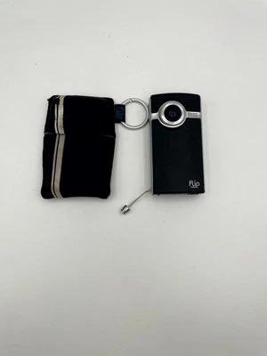 Flip Video Pure Digital Pocket Video Camera Recorder Black LCD Screen with Case - Image 1 of 4