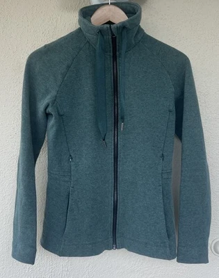 Chaqueta Lululemon &go Despegue Vellón Jaspeado Verde Profundo 4 Yoga Caminata Atletismo Foto 1 de 4