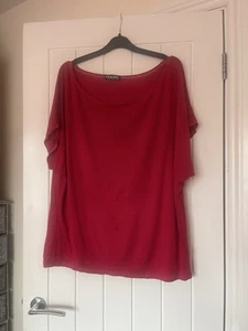 Women’s Dark Pink Oversized Short Sleeve Baggy Top M/L - Picture 1 of 4