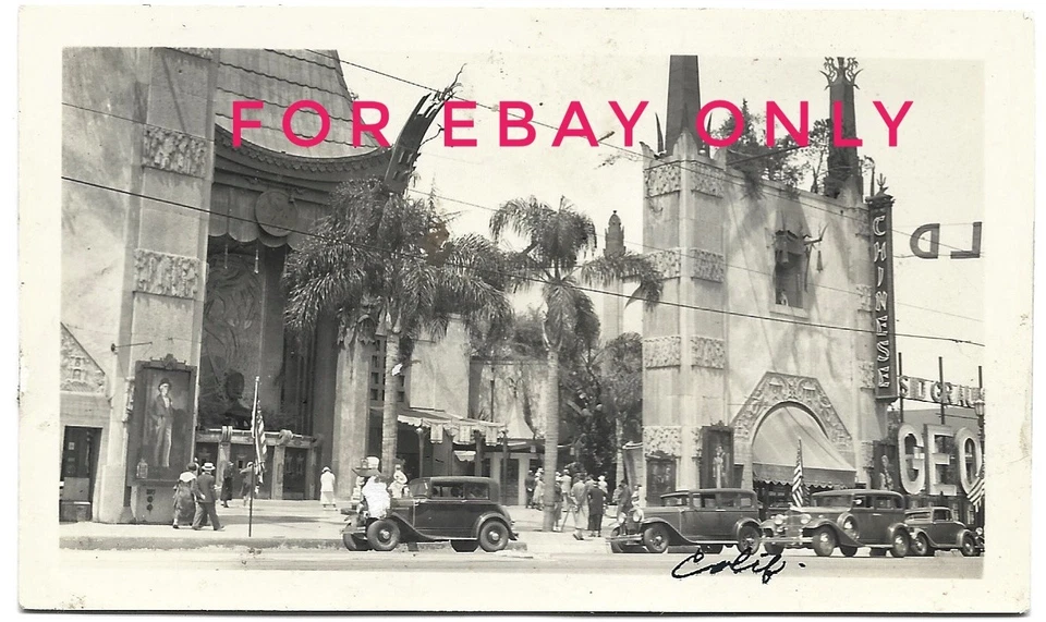 Vintage Old 1930s Photo Cars Grauman's Chinese TCL Theater Hollywood Blvd CA. 🌈 - Image 1 of 1