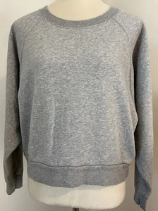 GAP Women’s Light Heather Grey Cropped Crewneck Sweatshirt Sz S - Picture 1 of 11