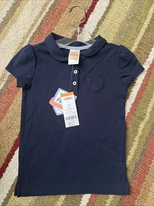 NWT Gymboree Girls Uniform Shop Navy Uniform Polo Top Shirt Size 4 - Picture 1 of 6