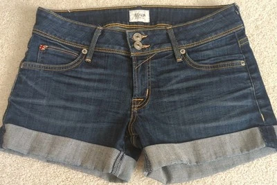 Hudson Croxley Mid Thigh Shorts Womens 26 Blue Denim Cuffs Flap Pockets US (29)* - Image 1 of 4