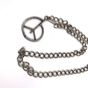 Vintage Cinturón Paz Letrero Cadera Metal Boho Hippy Groovy Retro Festival ajustable - Imagen 1 de 6
