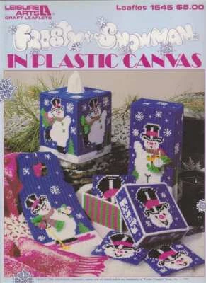 OOP!!! FROSTY SNOWMAN IN PLASTIC CANVAS - Image 1 of 2