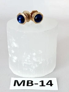 Cobalt Blue Snap Style 1/20 12K Gold Filled Octagon Pitman & Keeler Cuff Links - Picture 1 of 10