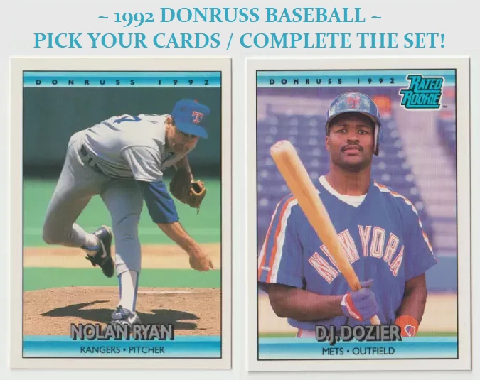 1992 Donruss Baseball ~ Pick Your Cards / Complete The Set! - Image 1 of 1