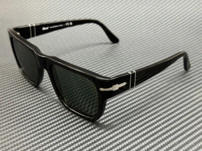 PERSOL PO3348S 95 31 Black Green Unisex 57 mm Sunglasses - Image 1 of 4