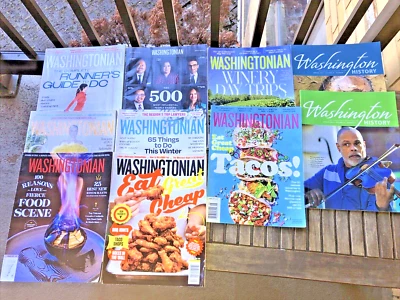 Washingtonian Washington Food Wine Culture Running magazine 2016- 2024 LOT of 10 - Image 1 of 4