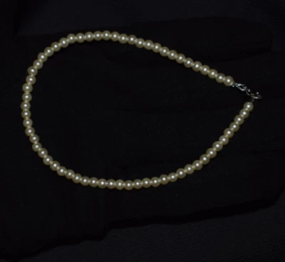 925 Sterling Silver 8" String Bracelet Freshwater Pearl Gemstone Round Beads - Image 1 of 4