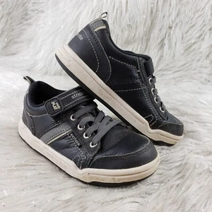 MADE 2 PLAY by Stride Rite Black Leather Easy On Casual Shoes Toddler Size 10 M - Picture 1 of 6
