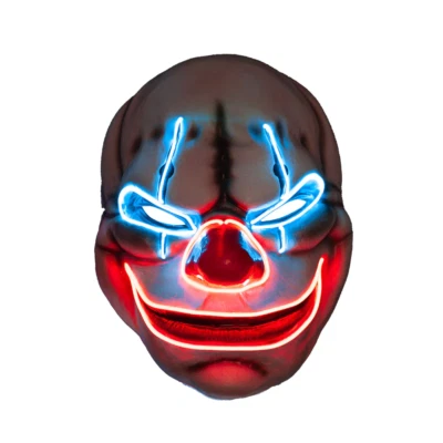 El Groß Leuchtend LED Gruselig Clown Maske Erwachsene Halloween Kostüm Zubehör - Bild 1 von 2
