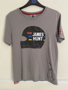 Camiseta James Hunt de la colección oficial de carreras para hombre con firma talla pequeña - Imagen 1 de 8