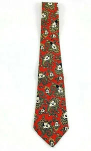 Disney Mickey Mouse Men's Necktie. Balancine. Paisley Background. Red. Silk.  - Picture 1 of 4