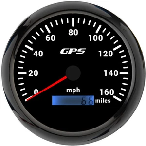 110mm Waterproof GPS Speedometer 160MPH Gauge Black for Motorcycles Boat Car ATV - Picture 1 of 6