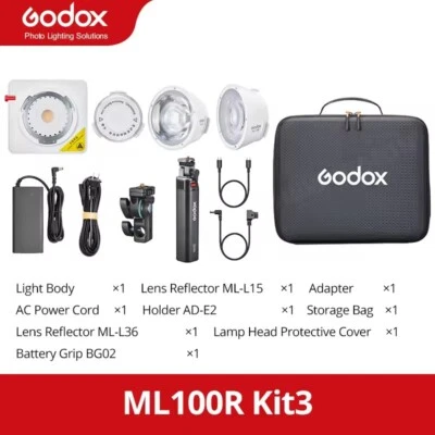 Godox ML100R Kit3 RGB Full Color LED Video Pocket COB Light 1800K-10000K APP  - Image 1 of 4