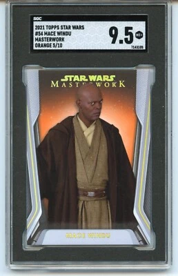 Mace Windu 2021 Topps Star Wars Masterwork ORANGE /10 SGC 9.5 - Image 1 of 2