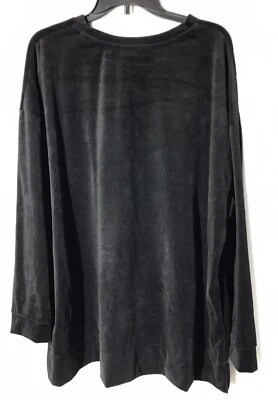 Woman Within 2x 26 28 Plus Mujer’s Sudadera Terciopelo Negro Manga Larga Foto 1 de 4