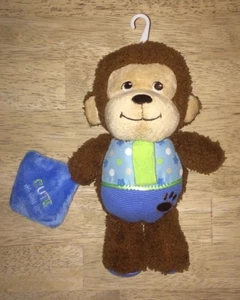 Monkey Baby Toy Plush Garanimals Pacifier Holder Green Blue Polka Dot Lovey 9" - Picture 1 of 5