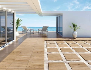 15 m² Feinstein-Terrassenplatten 60x60cm Braun Keramik Terrassenfliesen Balkon - Bild 1 von 2