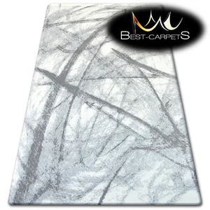 VERY THICK AND DENSELY WOVEN ACRYLIC, WOOL RUGS "PATARA" Abstract grey CARPETS - Picture 1 of 1