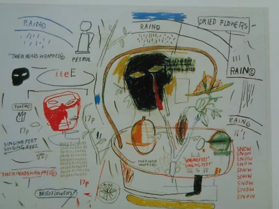 Impresión de arte pop Jean-Michel Basquiat titulada Flores secas incluye cara lluvia nieve Foto 1 de 3