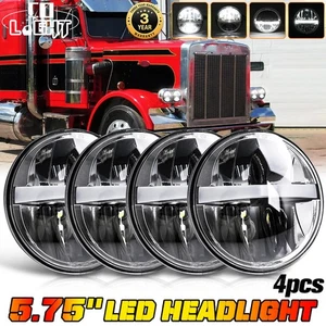 4PCS 5.75 5-3/4" White DRL Hi/Lo LED Headlights for Kenworth W900A Peterbilt 359 - Picture 1 of 11