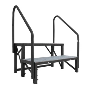 RV Steps 2 Steps Ladder w/Handrail For Hot Tub Trailer Camper Mobile Home Stairs - Picture 1 of 17