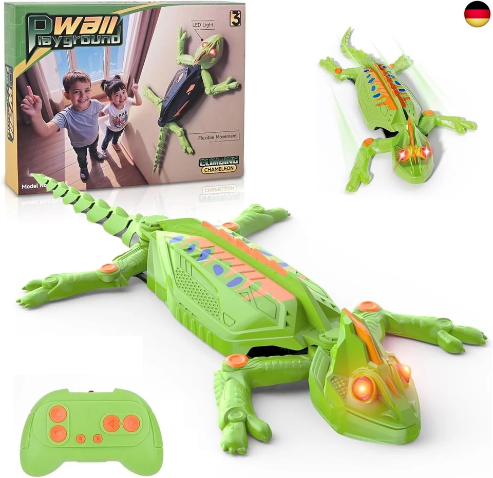EUAKEE Gecko Wandflitzer, Wall Crawler Mit Fernbedienung, Ferngesteuerter Gecko, Der