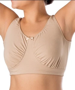 Elita Women's Bra BEIGE - Beige Ruched Cotton Full-Coverage Bralette - Plus - Picture 1 of 8