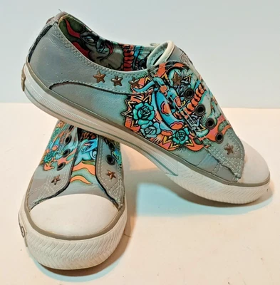 Ed Hardy Womens Size 6 Shoes Cobra Drawing *READ - Image 1 of 4