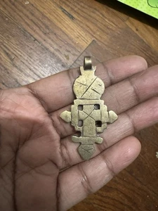 Antiker äthiopischer koptischer christlicher Kreuz Handarbeit Anhänger Äthiopien Afrika - Bild 1 von 3
