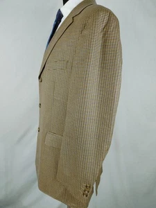 Hunt Club Mens 42R Sport Coat Jacket Purple & Brown Houndstooth 3 Button Blazer - Picture 1 of 20