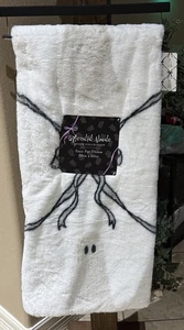 Splendid Abode Spook Collection Gray Ghost And Black Bows Faux Fur Throw - Picture 1 of 2