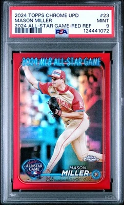 2024 Topps Chrome Update MASON MILLER 2024 All-Star Game RED /5 - PSA 9 - POP 1 - Image 1 of 2