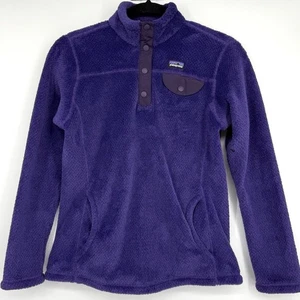 Patagonia Girl's Purple Re-Tool Snap T Fleece Pullover Size L - Picture 1 of 9