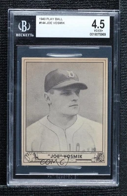 1940 Play Ball Joe Vosmik (Regular Back) #144 BVG 4.5 - Image 1 of 2