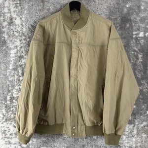 Arnold Palmer Size L Outdoor Mock Neck Full Zip Jacket Beige Long Sleeve Cotton - Picture 1 of 11