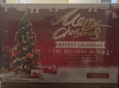 NEW Merry Christmas Advent Calendar The Building Blocks Christmas Tree 1102 Pcs - Image 1 of 2