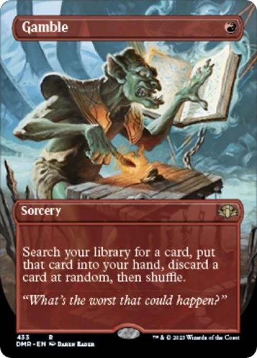 MTG English Gamble (Borderless) NM Normal Dominaria Remastered - Image 1 of 1