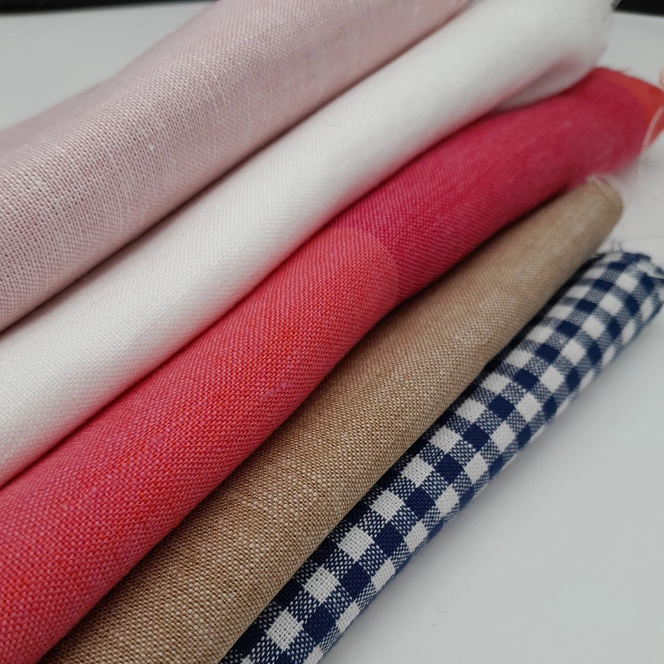 Remnant Scrap Bag 5 Pieces 100% Irish linen Crafting Fabric QF74 - Image 1 of 4