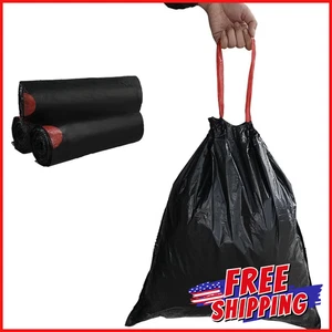 BOLSAS DE BASURA CON CORDÓN DE COCINA 5 galones desechables frescas limpias negras 3 rollos - Imagen 1 de 8