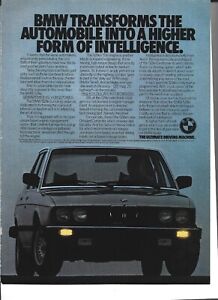 2 Original 1985 BMW 528e print ad (ads):  "A Higher form of Intelligence."